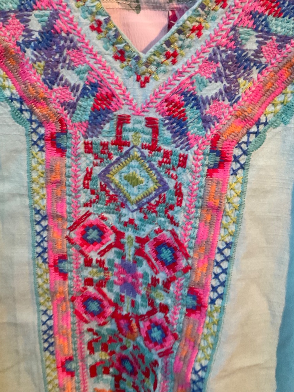 Multi-Colored Embroidered Patchwork Top - Picture 3 of 7